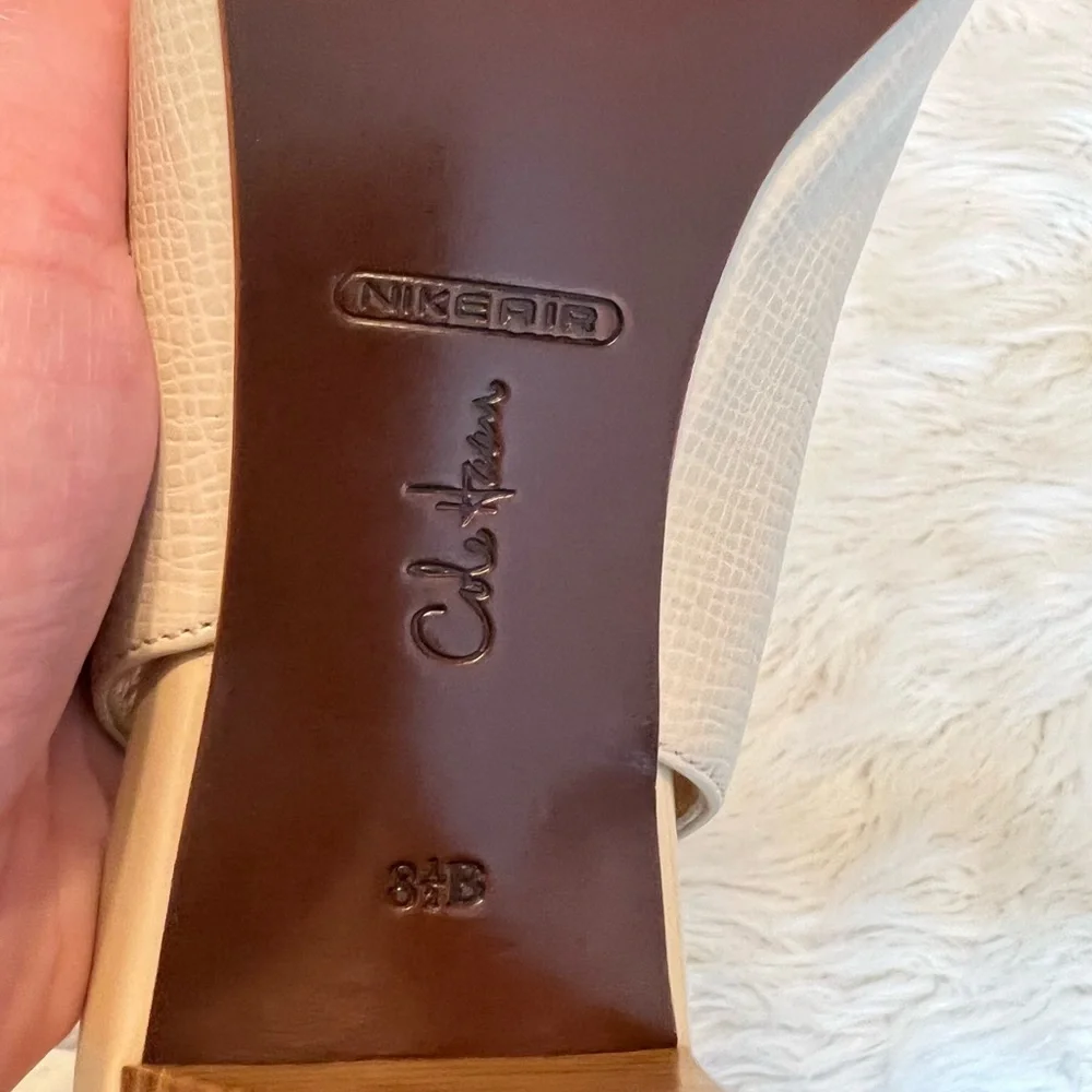 Cole Haan Nike Air Technology sling back Peep Toe Heels buckle detail Size 8 1/2